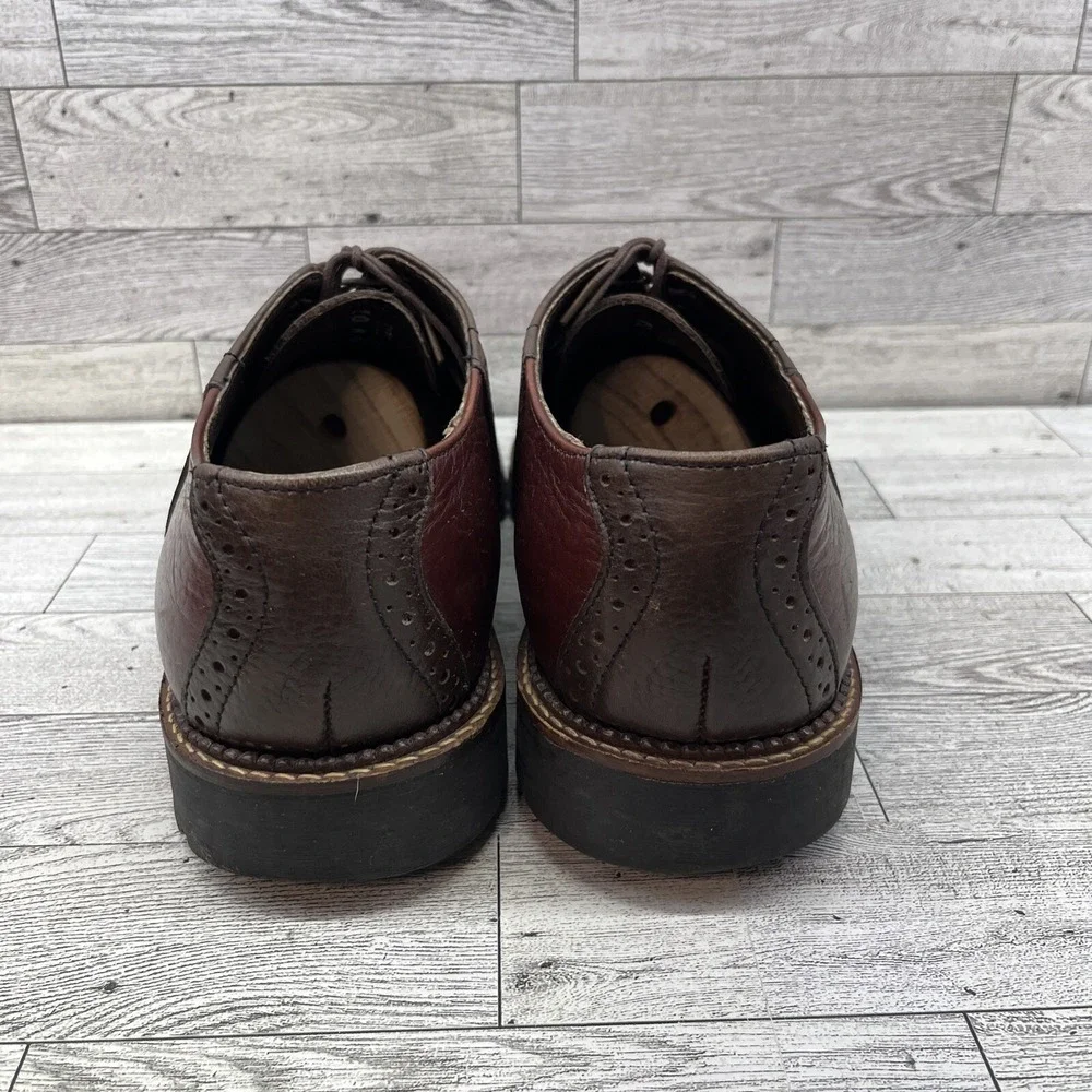 H.S.‎ Trask Saddle Two Tone Brown Bison Leather Oxford Dress Shoes Men Size 10M